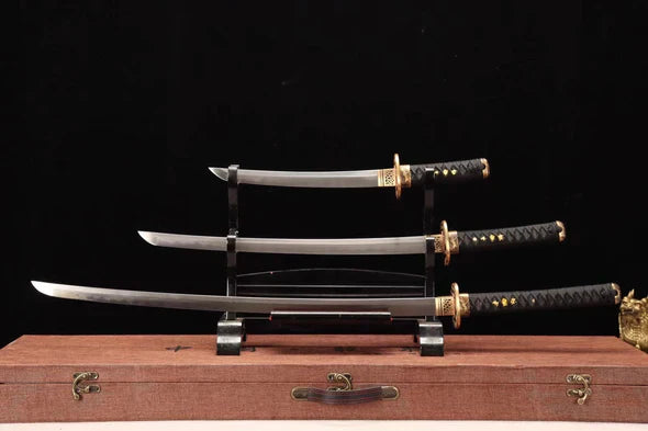 Pack Katana & Tanto & Wakizashi - Nomu - Damascus steel & Genuine Hamon