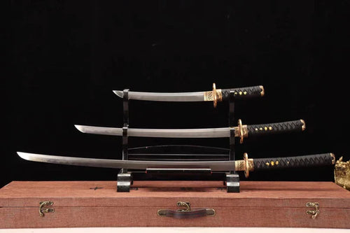 Pack Katana & Tanto & Wakizashi - Nomu - Damascus steel & Genuine Hamon