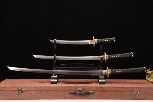 Pack Katana & Tanto & Wakizashi - Nomu - Damascus steel & Genuine Hamon
