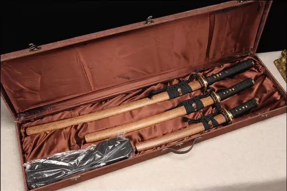 Pack Katana & Tanto & Wakizashi - Nomu - Damascus steel & Genuine Hamon