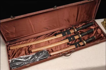 Pack Katana & Tanto & Wakizashi - Nomu - Damascus steel & Genuine Hamon