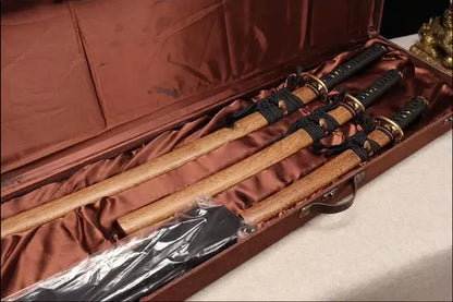 Pack Katana & Tanto & Wakizashi - Nomu - Damascus steel & Genuine Hamon